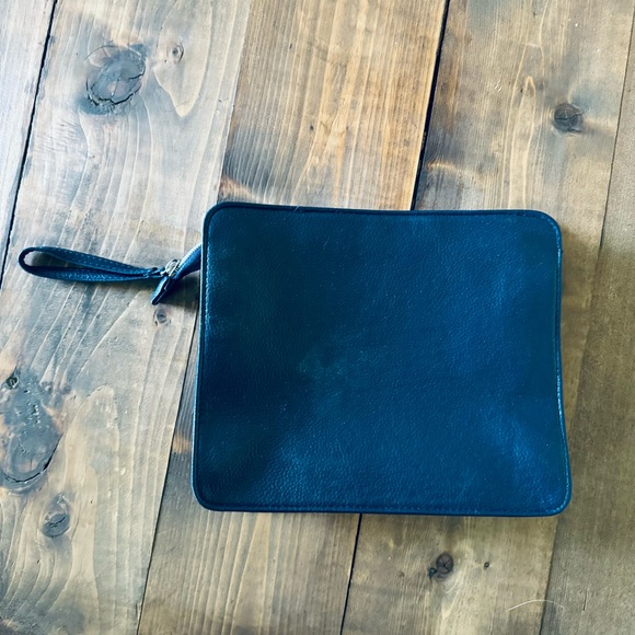 MorrocanOil navy blue leather bag - Picture 1 of 7